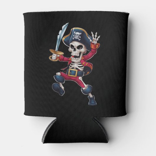 Dabbing Skeleton Pirate Halloween Kinderen Jolly R Blikjeskoeler (Voorkant)