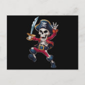 Dabbing Skeleton Pirate Halloween Kinderen Jolly R Briefkaart (Voorkant)