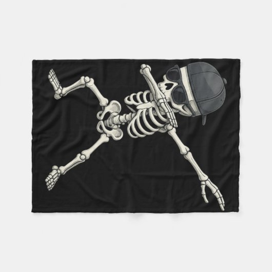 Dabbing Skeleton Pirate Halloween Kinderen Jolly R Fleece Deken (Voorkant (Horizontaal))