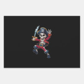 Dabbing Skeleton Pirate Halloween Kinderen Jolly R Inpakpapier Vel (Voorkant)