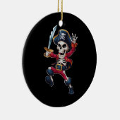 Dabbing Skeleton Pirate Halloween Kinderen Jolly R Keramisch Ornament (Rechts)