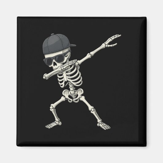 Dabbing Skeleton Pirate Halloween Kinderen Jolly R Magneet (Voorkant)