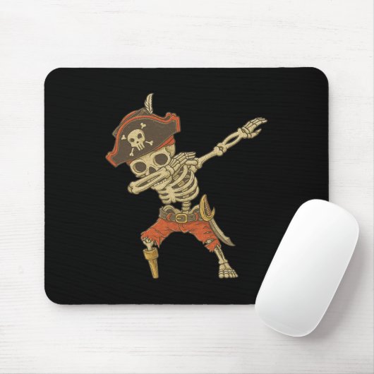 Dabbing Skeleton Pirate Halloween Kinderen Jolly R Muismat (Met muis)
