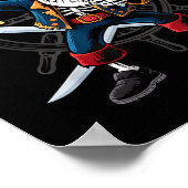 Dabbing Skeleton Pirate Halloween Kinderen Jolly R Poster (Hoek)