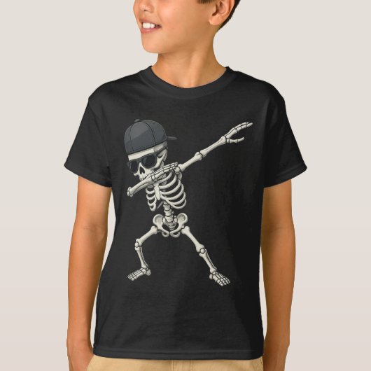 Dabbing Skeleton Pirate Halloween Kinderen Jolly R T-shirt (Voorkant)