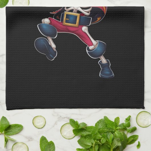 Dabbing Skeleton Pirate Halloween Kinderen Jolly R Theedoek (Gevouwen)