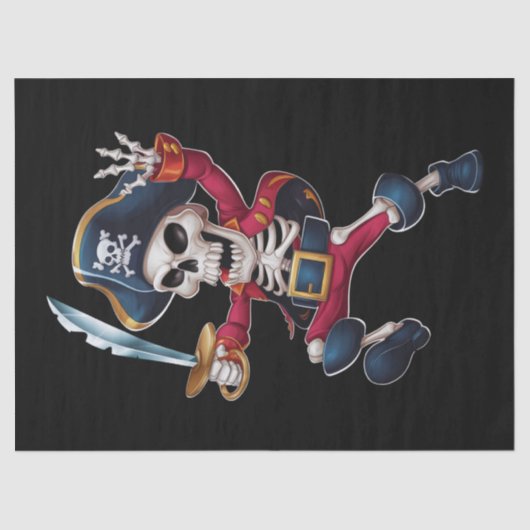 Dabbing Skeleton Pirate Halloween Kinderen Jolly R Tissuepapier (Voorkant)
