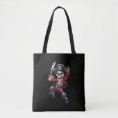 Dabbing Skeleton Pirate Halloween Kinderen Jolly R Tote Bag (Voorkant)