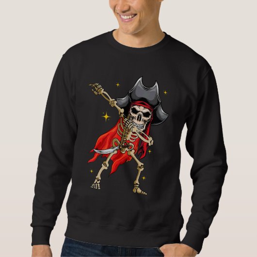 Dabbing Skeleton Pirate Halloween Kinderen Jolly R Trui (Voorkant)