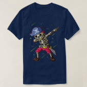 Dabbing Skeleton Pirate Halloween Kinderen T-shirt (Design voorkant)