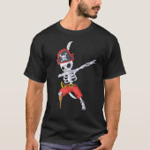 Dabbing Skeleton Pirate Jolly Roger T-shirt (Voorkant)