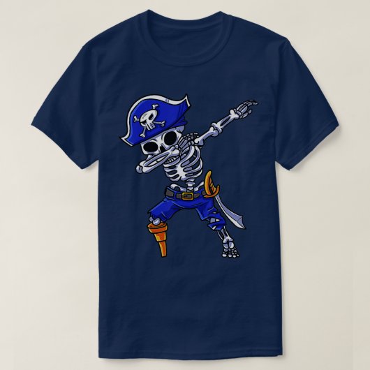 Dabbing Skeleton Pirate Kinder Design Halloween Jo T-shirt (Design voorkant)