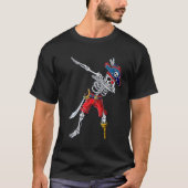 Dabbing Skeleton Pirate T-Shirt Halloween Kinder B (Voorkant)