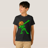 Dabbing Skeleton Pomkin Head Halloween Dab T-shirt (Voorkant volledig)