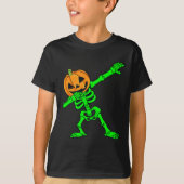 Dabbing Skeleton Pomkin Head Halloween Dab T-shirt (Voorkant)