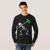 Dabbing Skeleton Rave Dance Party Music T-shirt (Voorkant volledig)
