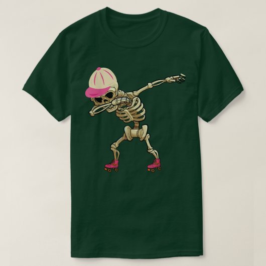 Dabbing Skeleton Roller Schaatsen Roller Skating I T-shirt (Design voorkant)