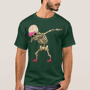 Dabbing Skeleton Roller Schaatsen Roller Skating I T-shirt