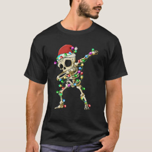 Dabbing Skeleton Santa Kerstmis Rights Xmas T-shirt