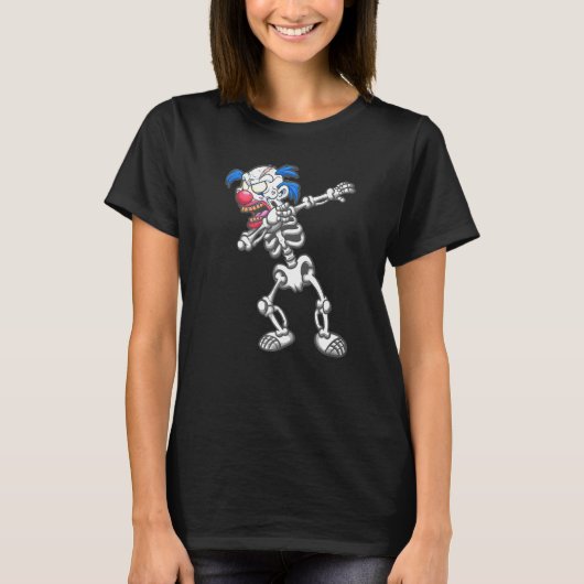Dabbing Skeleton Scary Clown Halloween Zombie Cost T-shirt (Voorkant)