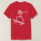 Dabbing Skeleton Skateboard Costume Funny Hallowee T-shirt (Design voorkant)