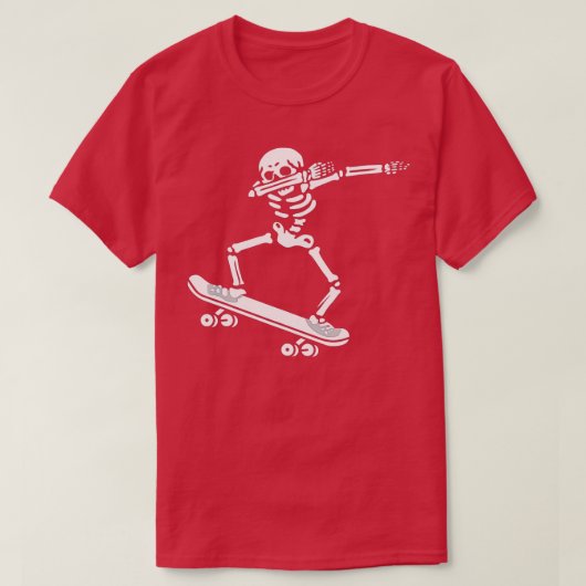 Dabbing Skeleton Skateboard Costume Funny Hallowee T-shirt (Design voorkant)