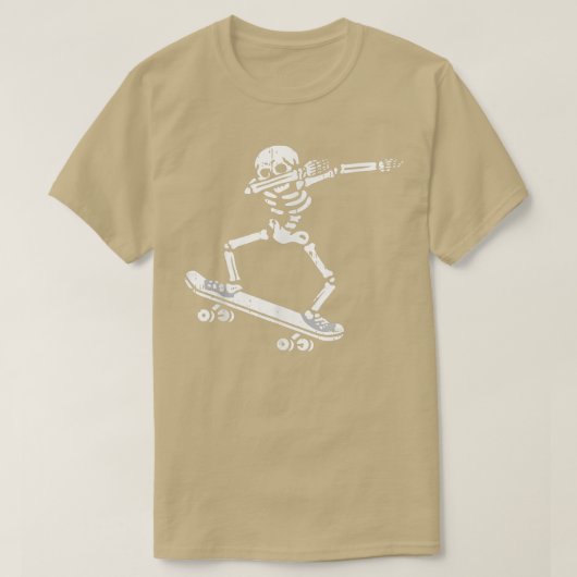Dabbing Skeleton Skateboard Costume Funny Halowee T-shirt (Design voorkant)