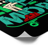 Dabbing Skeleton Skateboarder Skater Deck Skateboa Poster (Hoek)