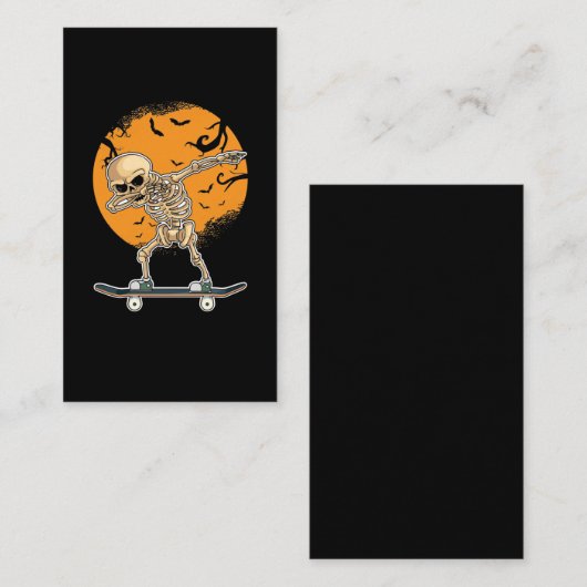 Dabbing Skeleton Skys Halloween Visitekaartje (Voorkant / Achterkant)