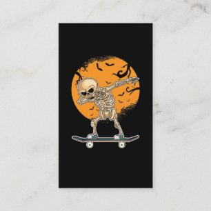 Dabbing Skeleton Skys Halloween Visitekaartje