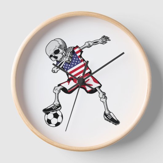 Dabbing Skeleton Soccer Halloween Verenigde Staten (Voorkant)