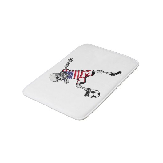 Dabbing Skeleton Soccer Halloween Verenigde Staten Badmat (Gekanteld)