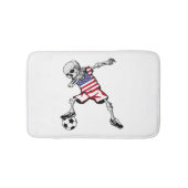 Dabbing Skeleton Soccer Halloween Verenigde Staten Badmat (Voorkant)