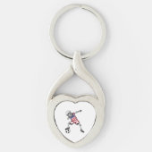 Dabbing Skeleton Soccer Halloween Verenigde Staten Sleutelhanger (Voorkant)