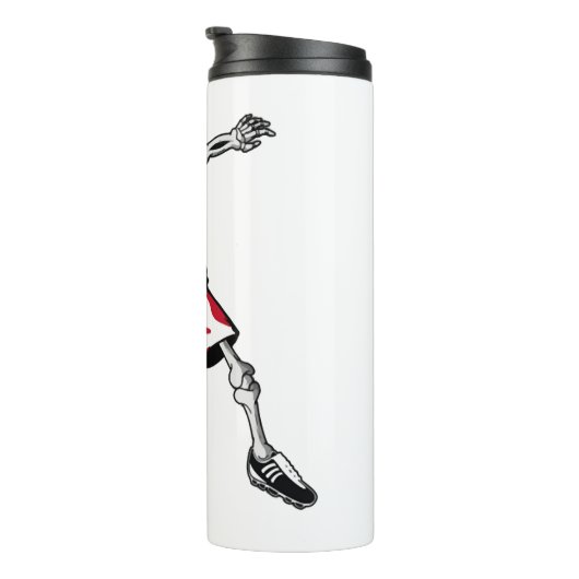 Dabbing Skeleton Soccer Halloween Verenigde Staten Thermosbeker (Geroteerd rechts)