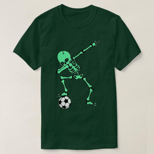 Dabbing Skeleton Soccer Player Halloween Dab Boys T-shirt (Design voorkant)