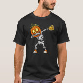 Dabbing Skeleton Softball Player Catcher Pitcher H T-shirt (Voorkant)