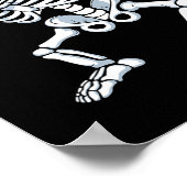 Dabbing Skeleton Spooky Dab Dancing Mannen Kinder  Poster (Hoek)