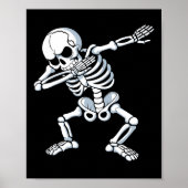 Dabbing Skeleton Spooky Dab Dancing Mannen Kinder  Poster (Voorkant)