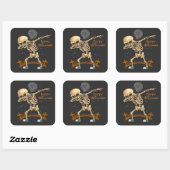 Dabbing Skeleton Vierkante Sticker (Vel)