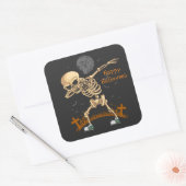 Dabbing Skeleton Vierkante Sticker (Envelop)