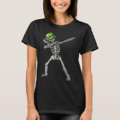 Dabbing Skeleton Wearing Green Hat  St Patrick's D T-shirt (Voorkant)