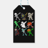 Dabbing Skeleton Witch en Monsters Halloween Cadeaulabel (Voorkant)