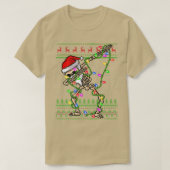 Dabbing Skeleton Xmas licht Ugly Santa Skeleton C T-shirt (Design voorkant)