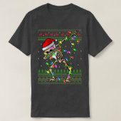 Dabbing Skeleton Xmas licht Ugly Santa Skeleton C T-shirt (Design voorkant)