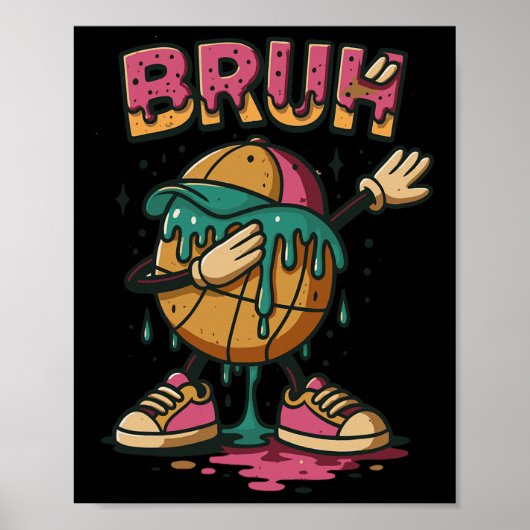 Dabbing Sketll Drip Bruh Sketll Drip Ice+cream Ck  Poster (Voorkant)