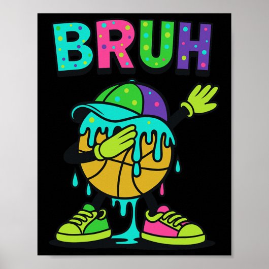 Dabbing Sketll Drip Bruh Sketll Drip Ijs+room Ck  Poster (Voorkant)