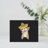 Dabbing Sloth Cinco De Mayo süße Tiere Mexico Briefkaart (Staand voorkant)