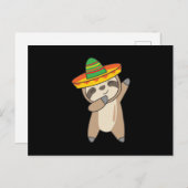 Dabbing Sloth Cinco De Mayo süße Tiere Mexico Briefkaart (Voorkant / Achterkant)