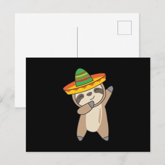Dabbing Sloth Cinco De Mayo süße Tiere Mexico Briefkaart (Voorkant / Achterkant)